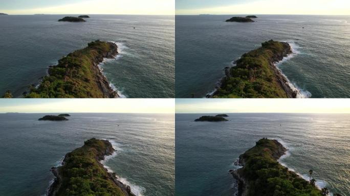 Laem Promthep Cape视点的航空摄影。。Promthep cape viewpoint