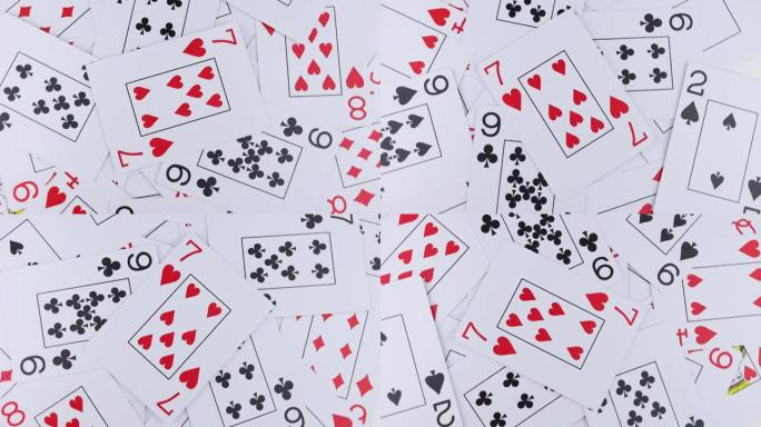 旋转扑克牌-特写视图。