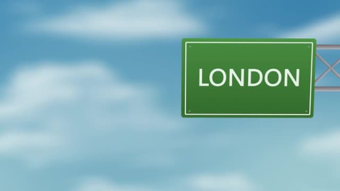 伦敦英国城市在多云的天空上签字-Stok视频