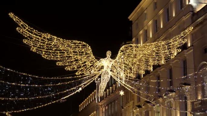 圣诞天使人物照明街道装饰