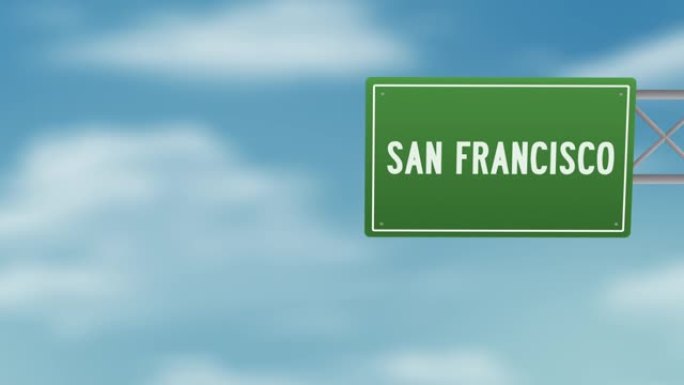 旧金山受欢迎的美国加州城市蓝色多云天空上的路标-股票视频