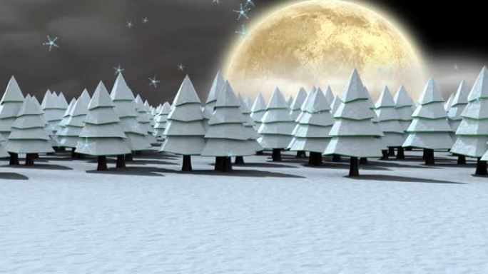 冬天风景下的雪的动画