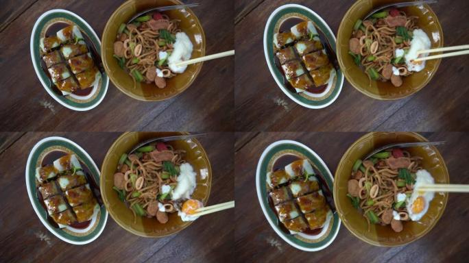 普吉泰国本地菜肴福建炒鸡蛋面配海鲜新鲜米卷春卷文化食品