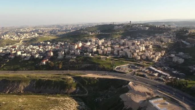 伊萨威亚阿拉伯邻居在东耶路撒冷-鸟瞰图