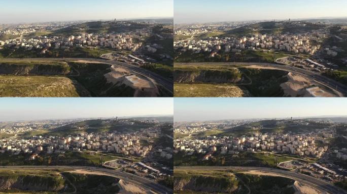 伊萨威亚阿拉伯邻居在东耶路撒冷-鸟瞰图