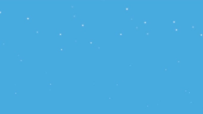 蓝色背景上的雪落在圣诞节雪球上的动画
