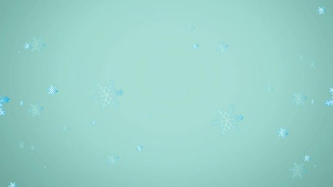 绿色背景上的雪花圣诞图案动画