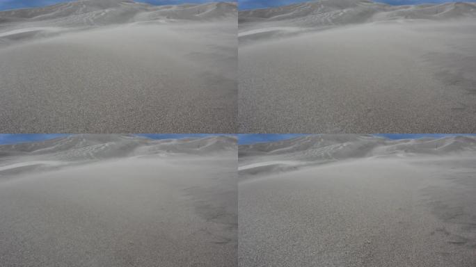 背景中大沙丘吹沙