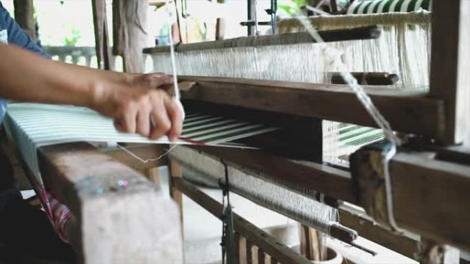 传统手工棉织独立式织机