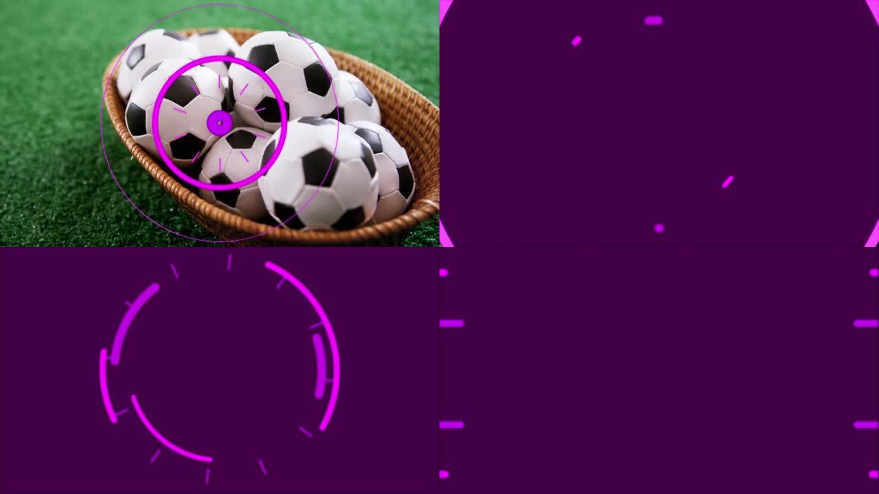 足球上紫色万花筒形状的动画