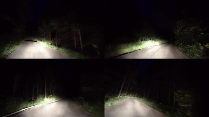 福雷斯特山区乡村公路上的夜间行驶