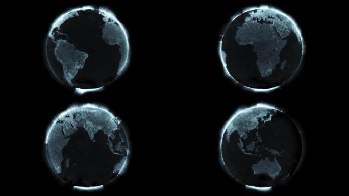 数字数据地球旋转-3d动画