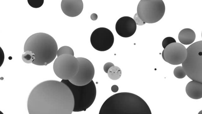 黑白球漂浮在白色背景上，黑色星期五，3d插图