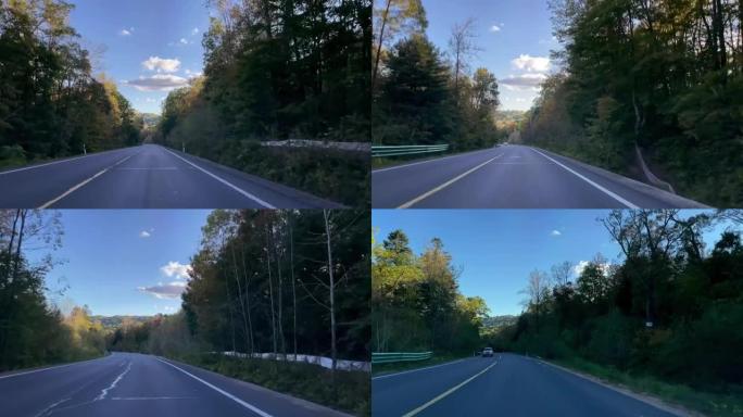 在高速公路上行驶第一视角行车记录仪自驾游