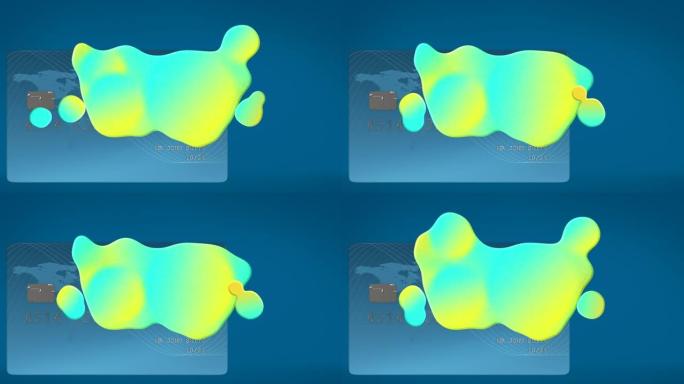 银行卡上彩色污点的动画