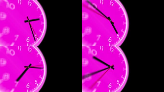 从侧面角度模糊12小时进度-时钟-挂钟-最小抽象运动3d渲染时钟时间概念时间流逝小时-时钟时间流逝可