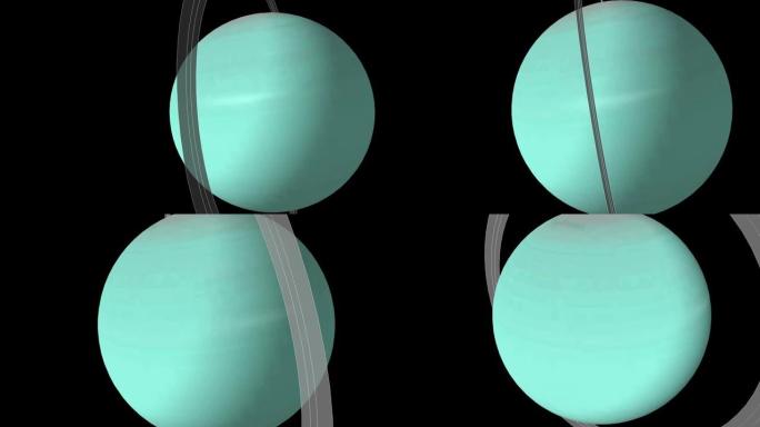 天王星-太阳系高质量的行星。电影动画的行星天王星，天王星，太阳系中的第七行星。