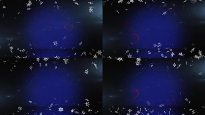 雪花落在心脏图标上的动画
