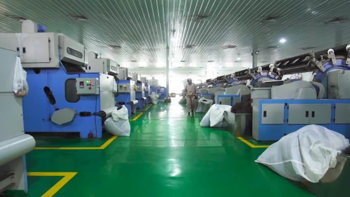 纺织厂 气流纺 棉布 车间 纺织业