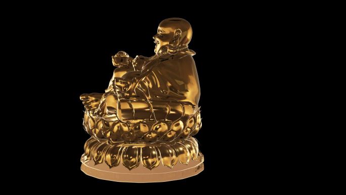 中式佛像黄金版展示通道素材