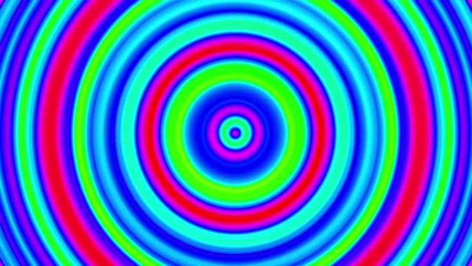 抽象背景4k循环圆形彩虹彩色圆环多彩圆圈