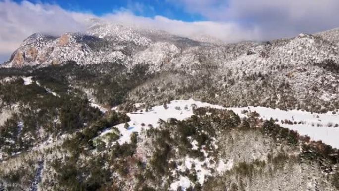 冬天陡峭的山风光视频素材山峰山区山坡山谷