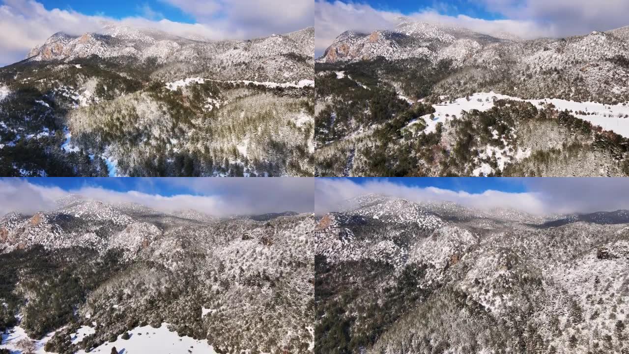 冬天陡峭的山风光视频素材山峰山区山坡山谷