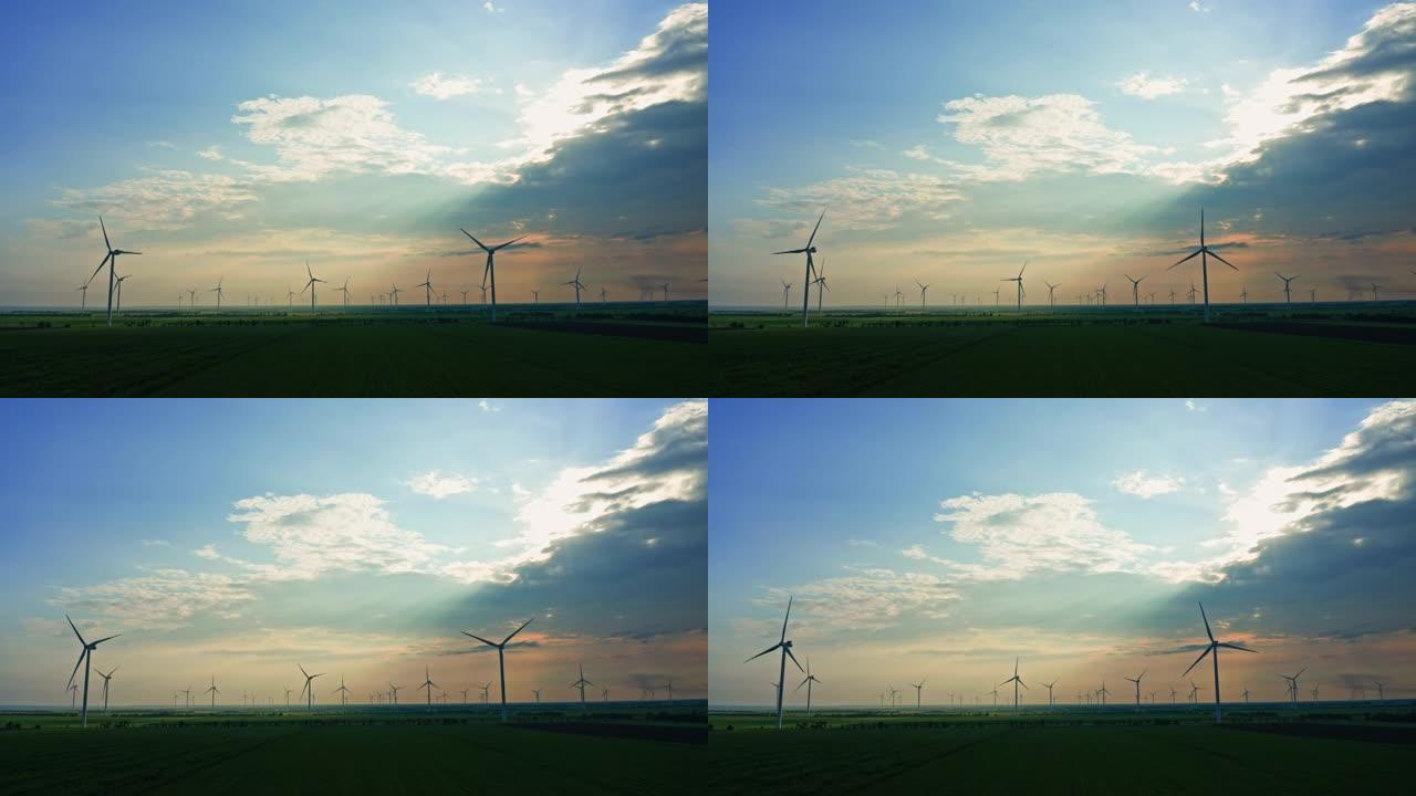 风能发电机行业生态风车可再生日落