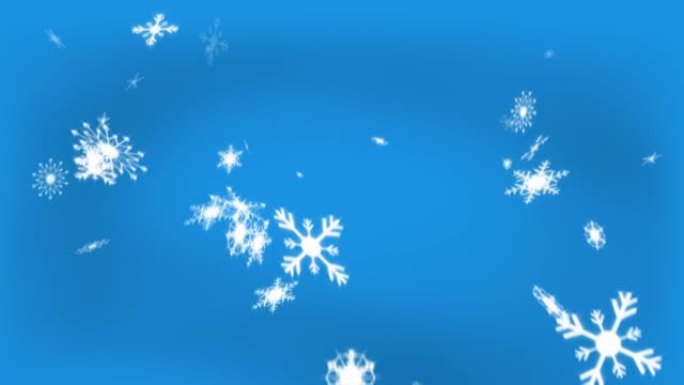 蓝色背景下的降雪动画