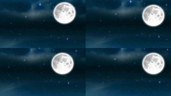 夜空风光满月星辰动画