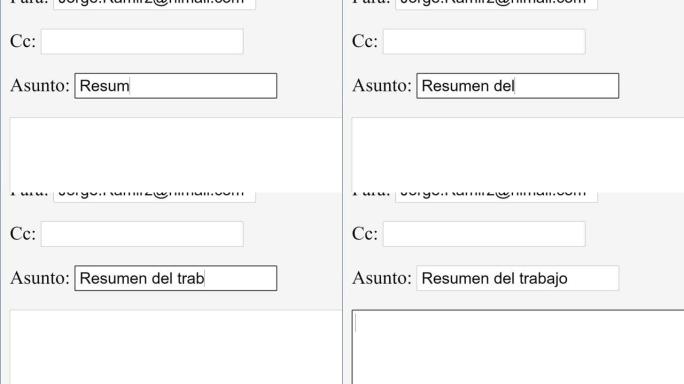 西班牙语。在在线框中输入电子邮件主题EOD摘要。通过键入电子邮件主题行网站，向收件人发送一天的概要就