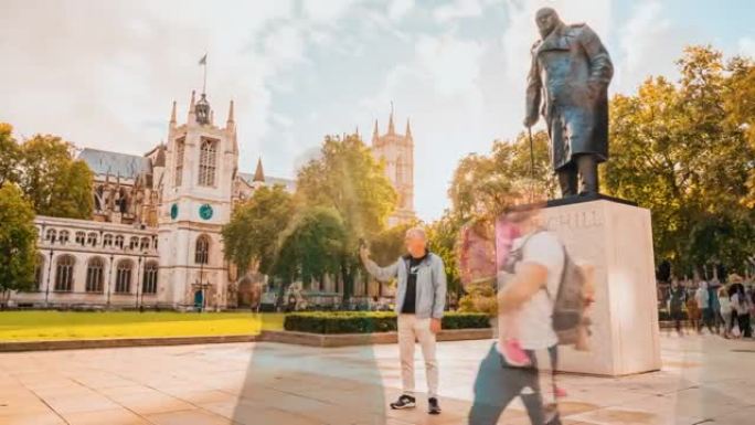 伦敦议会广场上的丘吉尔雕像