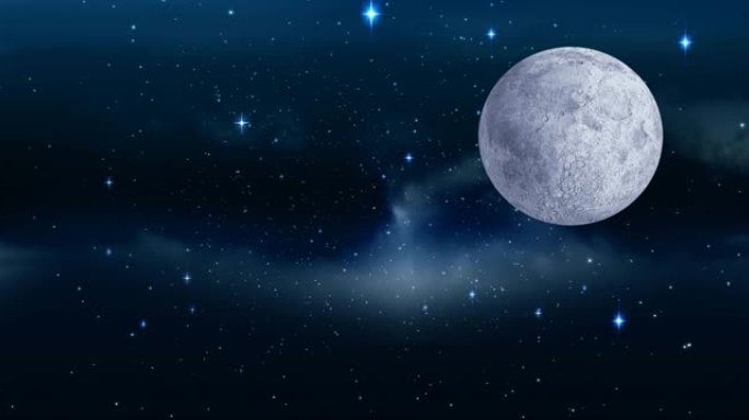 夜空中的满月和星星的动画