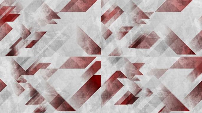红色和灰色垃圾条纹抽象几何运动背景