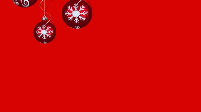 红色背景上的圣诞节小玩意动画