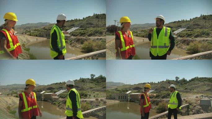 维护和检查自来水厂和灌溉设施设备材料和工人美国西部实时4k视频系列