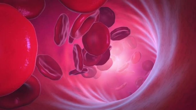 血液循环过程中通过动脉泵送的红细胞-3d插图