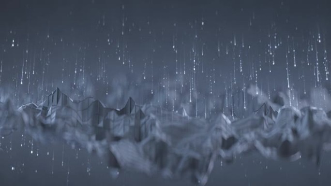 灰色多边形形状和流无缝循环3D渲染动画
