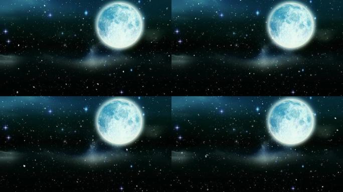 雪花落在星星和月亮上的动画
