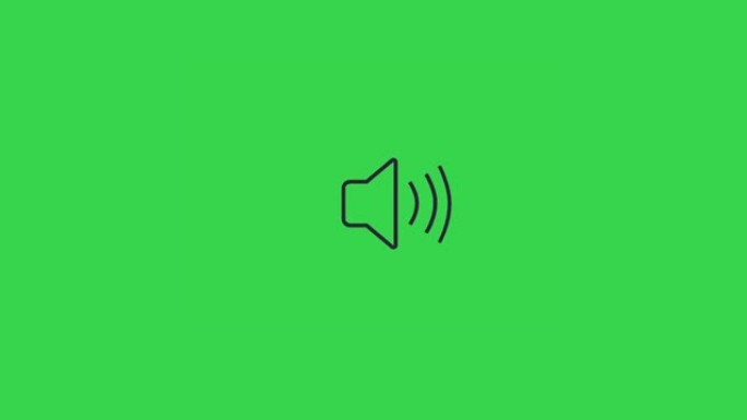 绿色背景上的声音音频扬声器图标动画。