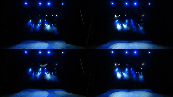 舞台背景下的音乐会与蓝色灯光