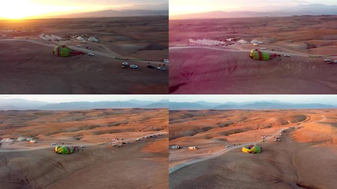 摩洛哥马拉喀什热气球，鸟瞰图