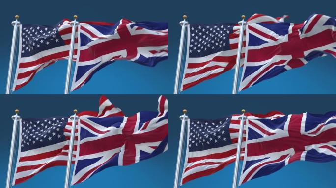 4k无缝美利坚合众国英国英格兰英国国旗，美国英国