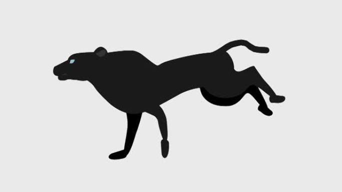 黑色奔流跑插图动画 (4k分辨率，背景透明)