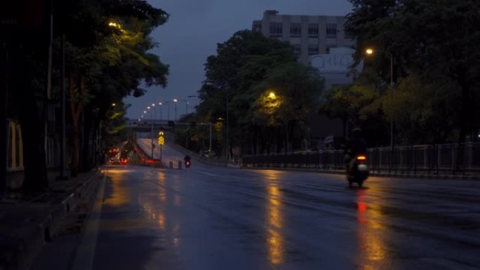 城市街道下雨天