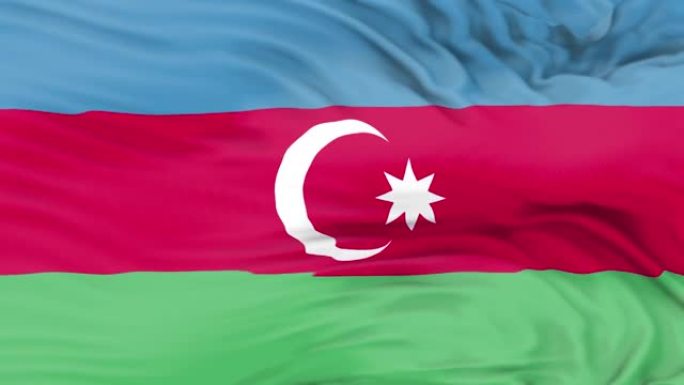 阿塞拜疆国旗正在挥舞3D动画。阿塞拜疆国旗在风中飘扬。阿塞拜疆国旗。标志无缝循环动画。4 k