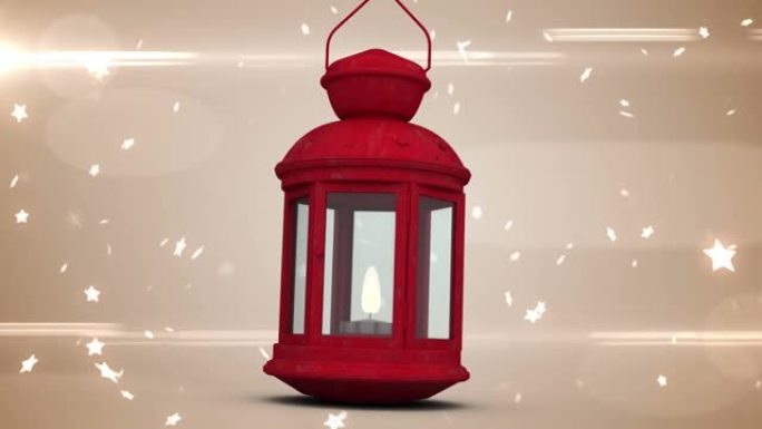 红灯笼动画和明亮的背景与发光的灯光