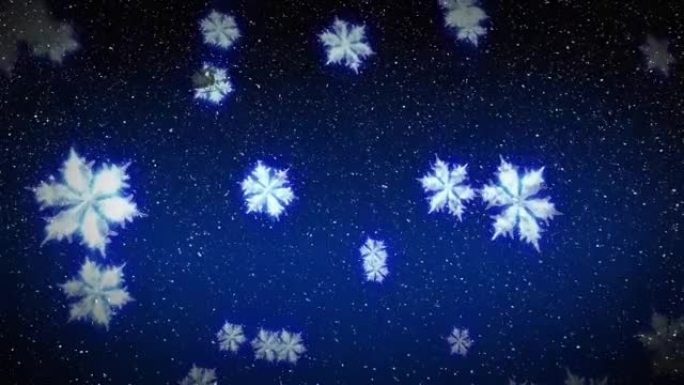 雪落在海军蓝背景上的动画