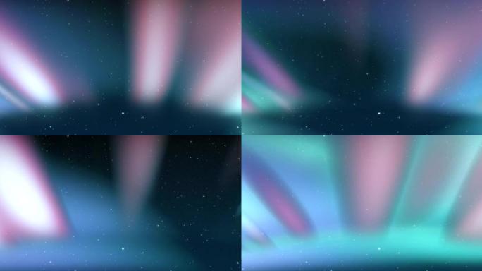 在夜空上移动北极光的动画