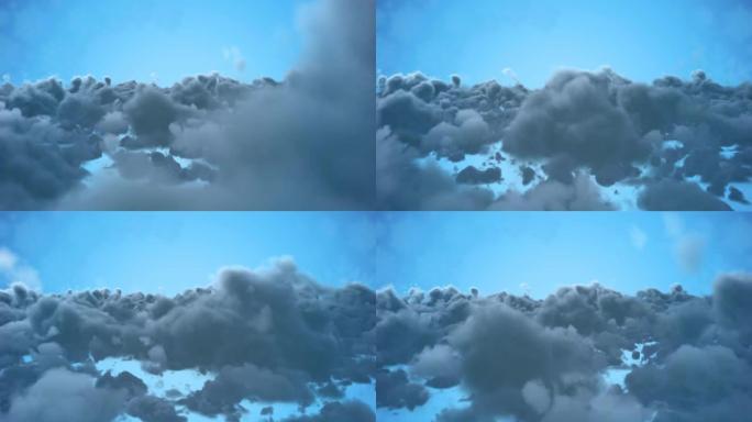 云在无缝循环中快速运动的动画